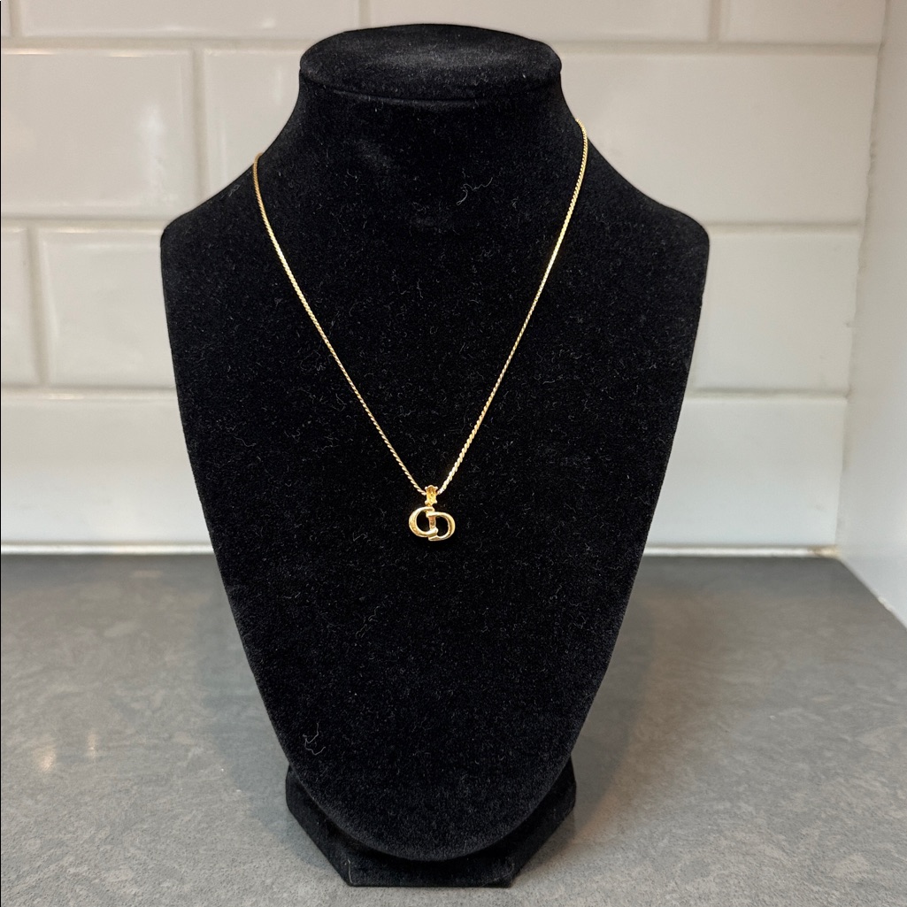 Christian Dior Cd Gold Plated Necklace